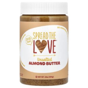 Spread The Love Manteiga de Amêndoa sem Sal 454 g (16 oz)