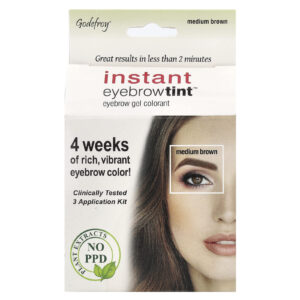 Godefroy Tonalidade Instantânea de Sobrancelhas Castanho Médio Kit com 3 Aplicações
