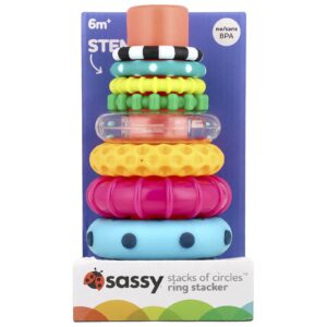 Sassy Stack of Circles™ Ring Stacker A Partir de 6 Meses Conjunto com 10 Unidades
