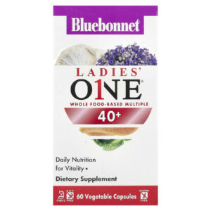 Bluebonnet Nutrition Feminina ONE® 40+ Multivitamínico Integral à Base de Alimentos 60 Cápsulas Vegetais