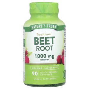 Natures Truth Beterraba 90 Cápsulas de Liberação Rápida (500 mg por Cápsula)