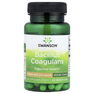 Swanson Bacillus coagulans 6 Bilhões de UFCs 60 Cápsulas Veganas