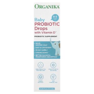Organika Probiótico em Gotas com Vitamina D™ para Bebês 0 a 3 Anos 75 ml (025 fl oz)