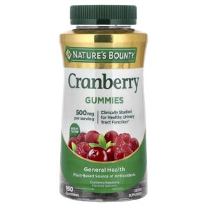 Natures Bounty Gomas de Cranberry Cranberry e Framboesa 150 Gomas (100 mg por Goma)