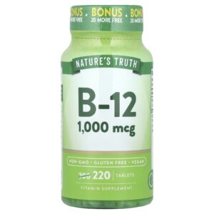 Natures Truth Vitamina B-12 1.000 mcg 220 Comprimidos