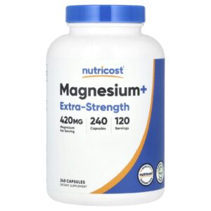 Nutricost Magnesium+ Potência Extra 240 Cápsulas (210 mg por Cápsula)
