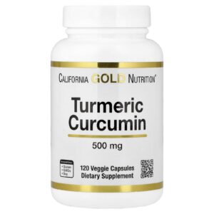 California Gold Nutrition Curcumina de Cúrcuma 500 mg 120 Cápsulas Vegetais