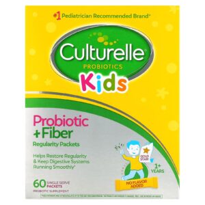 Culturelle Crianças Probióticos de Regularidade + Fibra 1+ Anos Sem Sabor 60 Pacotes de Porção Individual