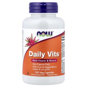 NOW Foods Daily Vits™ Multivitamínico e Mineral 120 Cápsulas Vegetais