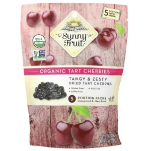 Sunny Fruit Cerejas Azedas Desidratadas e Orgânicas Embalagens com 5 Porções 20 g (07 oz) Cada