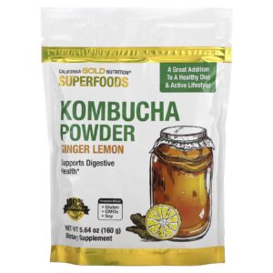 California Gold Nutrition Superfoods Kombucha em Pó Gengibre e Limão 160 g (564 oz)