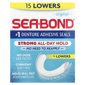 SeaBond Selos Adesivos de Prótese Dentária Original 15 Partes Inferiores