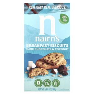 Nairns Biscoitos para o Café da Manhã Chocolate Amargo e Coco 4 Pacotes 160 g (564 oz)