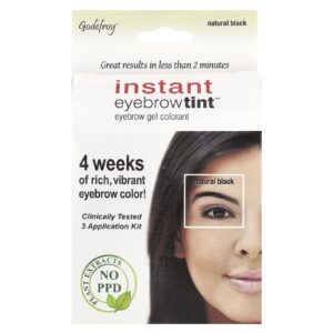 Godefroy Tonalidade Instantânea de Sobrancelha Preto Natural Kit de 3 Aplicações