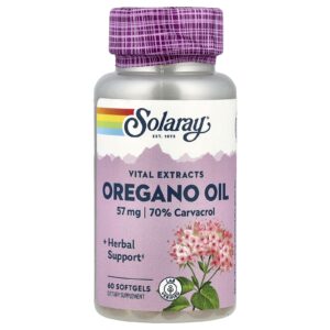 Solaray Extratos Vitais Óleo de Orégano 57 mg 60 Cápsulas Softgel