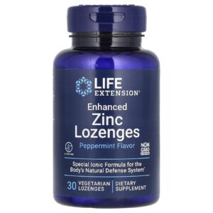 Life Extension Pastilhas de Zinco Aprimorado Hortelã-Pimenta 30 Pastilhas Vegetarianas (1875 mg por Pastilha)