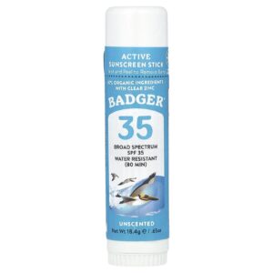 Badger Protetor Solar Mineral Natural em Bastão FPS 35 Sem Perfume 184 g (065 oz)