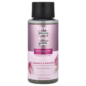 Love Beauty and Planet Shampoo Vegano Colágeno + Complexo Para Cabelos Tingidos Manteiga de Murumuru e Rosa 400 ml (135 fl oz)