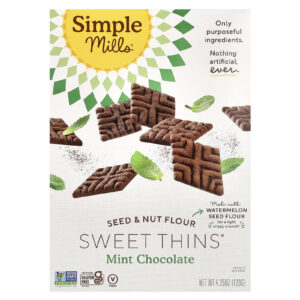 Simple Mills Farinha de Sementes e Nozes Sweet Thins® Chocolate com Menta 120 g (425 oz)