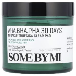 SOME BY MI AHA / BHA / PHA Absorvente Transparente Miracle Truecica para 30 Dias 70 Absorventes 125 ml (422 fl oz)
