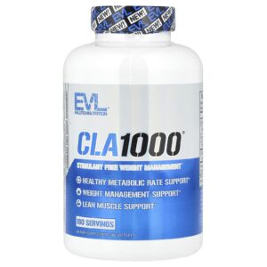 EVLution Nutrition CLA1000® Controle de Peso Sem Estimulantes 180 Cápsulas Softgel (1.000 mg por Cápsula Softgel)