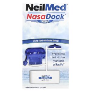 NeilMed NasaDock Plus Suporte de Secagem com Armazenamento de Sachês Branco 1 Suporte NasaDock Plus