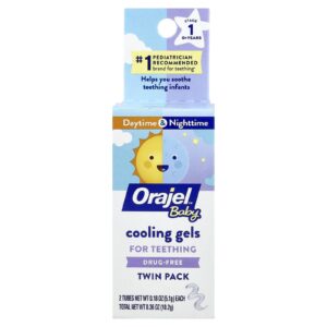 Orajel Géis de Resfriamento Diurno + Noturno para Bebês para a Dentição 0+ Anos 2 Tubos 51 g (018 oz) Cada