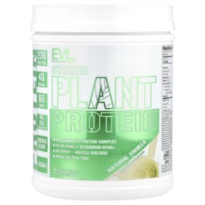 EVLution Nutrition Proteína Vegetal Empilhada Baunilha Natural 670 g (15 lb)