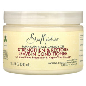 SheaMoisture Óleo de Rícino Jamaicano Preto Condicionador Leave-In Fortalecedor e Restaurador 312 g (11 oz)