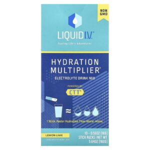 Liquid I.V. Hydration Multiplier® Mistura para Bebida de Eletrólitos Limão Siciliano e Limão Taiti 10 Embalagens 16 g (056 oz) Cada