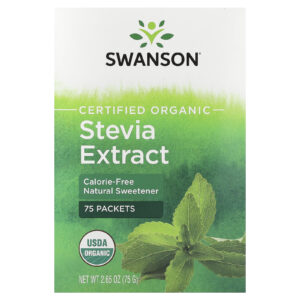 Swanson Extrato de Estévia Orgânica Certificada 75 Embalagens 75 g (265 oz)
