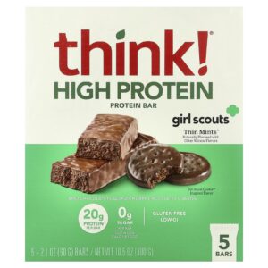 Think ! Barras com Alto Teor de Proteína Thin Ments™ 5 Barras 60 g (21 oz) Cada