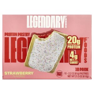 Legendary Foods Tortinha Proteica Morango Pacote com 10 61 g (22 oz) Cada