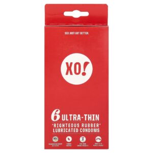 Here We Flo XO! Preservativos Ultrafinos Lubrificados com Borracha Sem Perfume 6 Preservativos