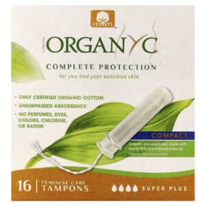 Organyc Absorventes Internos para Cuidados Femininos Compacto Super Plus 16 Absorventes Internos