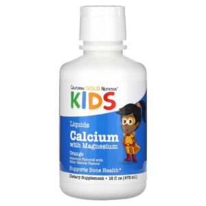 California Gold Nutrition Cálcio Líquido Infantil com Magnésio Vitamina D e Zinco 473 ml (16 fl oz)