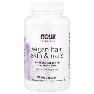 NOW Foods Solutions Vegano Cabelo Pele e Unhas 90 Cápsulas Vegetais