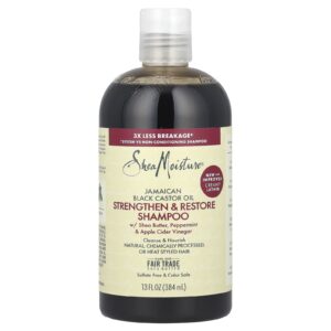 SheaMoisture Óleo de Rícino Preto Jamaicano Shampoo para Fortalecimento e Restauração 384 ml (13 fl oz)