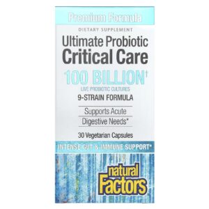 Natural Factors Ultimate Probiotic Critical Care 100 Bilhões de UFC 30 Cápsulas Vegetarianas