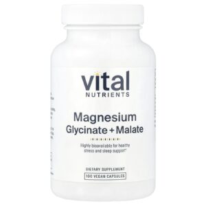 Vital Nutrients Magnésio 240 mg 100 Cápsulas Veganas (120 mg por Cápsula)