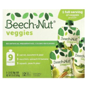 Beech-Nut Vegetais mais de 6 meses Pacote de Variedades 9 Sacos 99 g (35 oz) Cada
