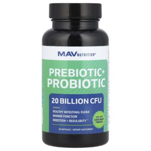 MAV Nutrition Pré-Pro Prebiótico + Probiótico 60 Cápsulas Vegetais