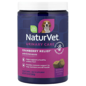 NaturVet Cranberry Relief® com Echinacea Para Cães Bacon e Frango 120 Cápsulas Mastigáveis 360 g (126 oz)