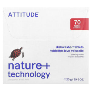 ATTITUDE Pastilhas para Máquina Lava-Louça 70 Pastilhas 1.120 g (395 oz)