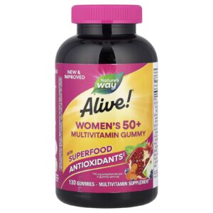 Natures Way Goma Multivitamínica Alive!® para Mulheres Acima de 50 Anos Frutos Silvestres 130 Gomas