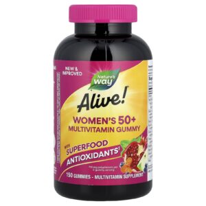 Natures Way Goma Multivitamínica Alive!® para Mulheres Acima de 50 Anos Frutos Silvestres 150 Gomas