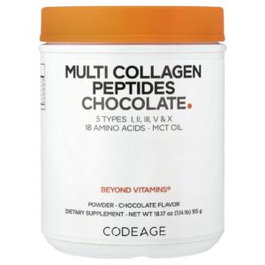 Codeage Peptídeos de Multicolágeno em Pó Chocolate 515 g (1817 oz)