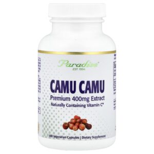Paradise Herbs Extrato Premium de Camu-camu 400 mg 180 Cápsulas Vegetarianas