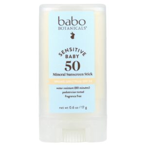 Babo Botanicals Bebês Sensíveis Protetor Solar Mineral em Bastão FPS 50 Sem Perfume 17 g (06 oz)