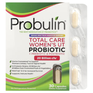 Probulin Total Care UT Probiotic + Prebiótico e Pós-biótico 30 Cápsulas para Mulheres